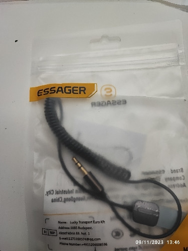 Imagem 1 de Adaptador bluetooth veicular P2 essager 