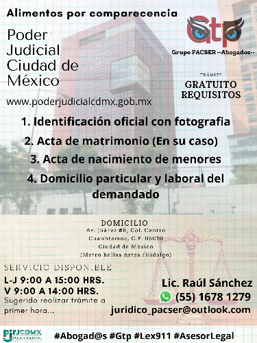 Imagen 1 de Pensión alimenticia por comparecencia (Asesoria de trámite)