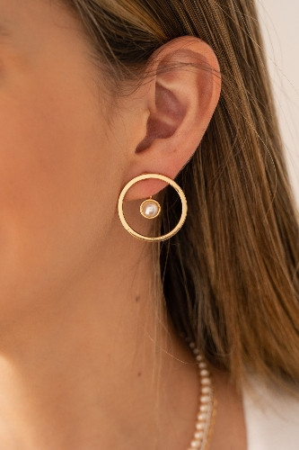 Imagen 1 de Aretes 2 en 1 Perla