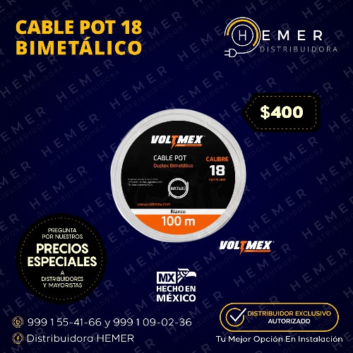 Imagen 1 de Cable Pot Duplex Cal.#18 Bimetalico