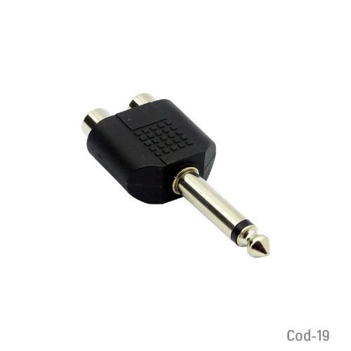 Imagen 1 de Adaptador de audio 2 RCA hembra a Plug 6.3mm