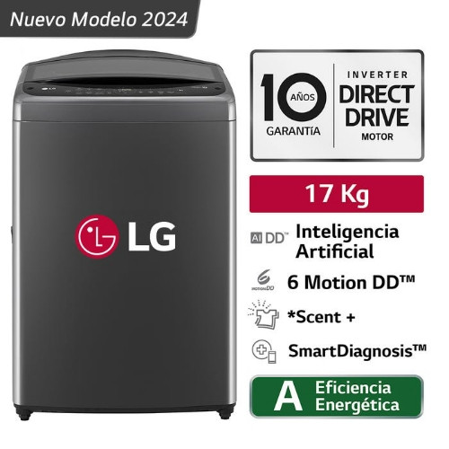 Imagen 1 de Lavadora LG AI DD 17KG WT17BV6T Negro Claro

