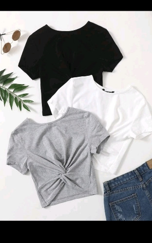 Imagen 1 de 3 camisas gris, blanca y negra 