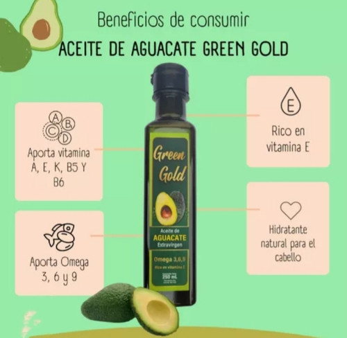Imagen 1 de Aceite de Aguacate 250 mlt. Green Gold 