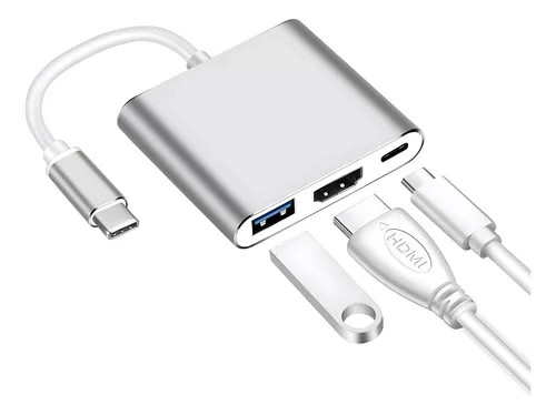 Imagen 1 de Adaptador Convertidor Hub Usb C A Hdmi 4k Usb 3.0 Y Tipo C
