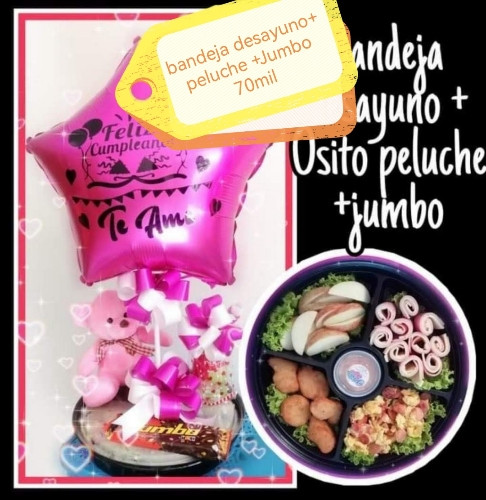 Imagen 1 de Bandeja desayuno +peluche +Jumbo 