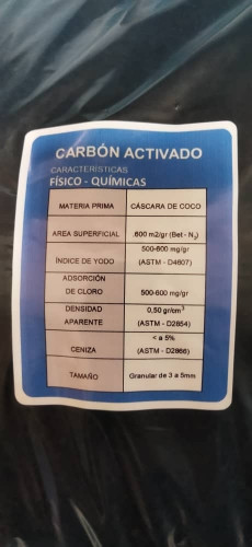 Imagen 1 de Carbon Activado Cascara de Coco 3-5MM SACO DE 4KGS