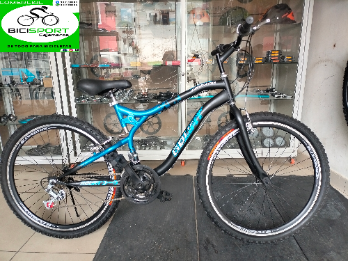Imagen 1 de Bicicleta marca Goliat, aro 26 doble pared, color rojo y negro, 18 cambios, modelo Bianchi