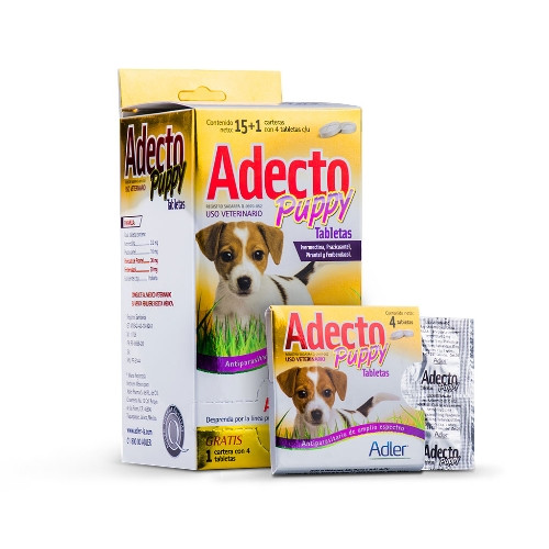 Imagen 1 de ADECTO PUPPY BLISTER 4 TAB.