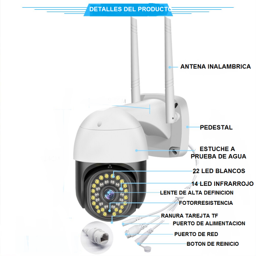 Imagen 1 de Camara Robotica De Seguridad Exterior Wifi Resistente Agua
