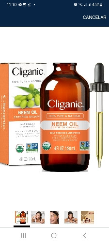 Imagen 1 de Aceite de neem orgánico para cara, piel y plantas (4 onzas)

