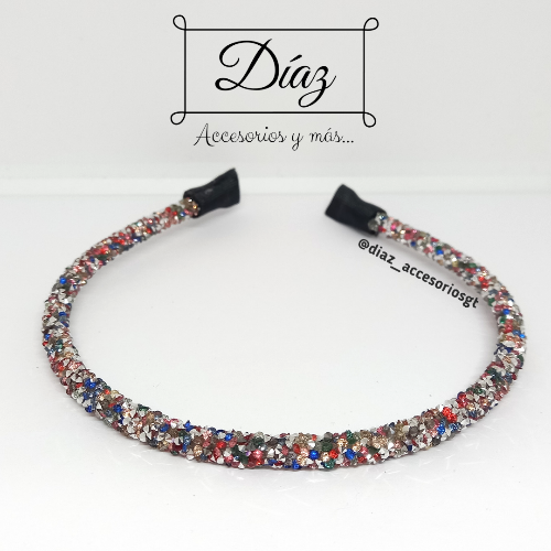 Imagen 1 de Diadema con cristales multicolor