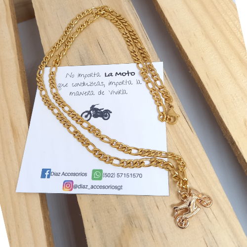 Imagen 1 de Collar Moto acero dorado