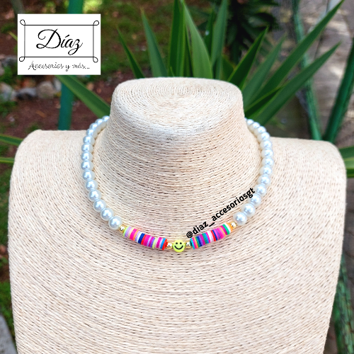 Imagen 1 de Collar de perlas Happy Face