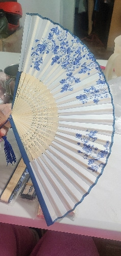 Imagen 1 de Abanico flores azul 