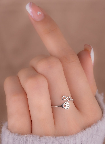 Imagen 1 de Anillo Huella Infinito Plateado Ref: A3060