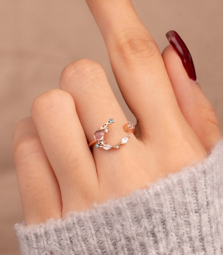 Imagen 1 de Anillo Luna Circones Oro Rosa Ref: A1182