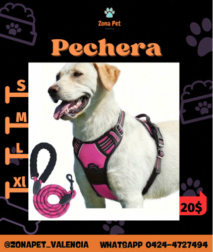Imagen 1 de Pechera para mascotas con correa talla M