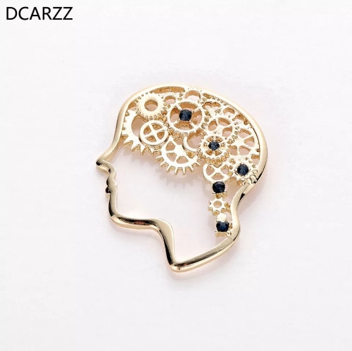 Imagen 1 de Broche de mecanismo humano dorado