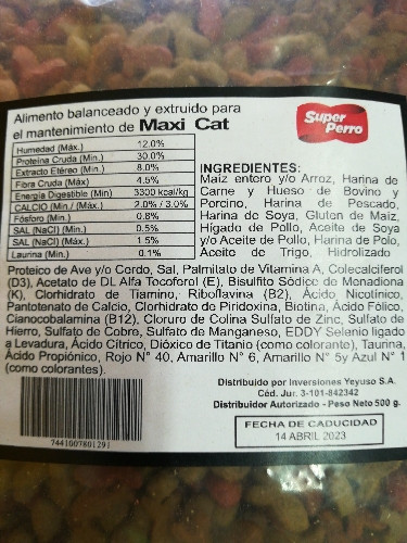 Imagen 1 de Alimento para gatos Maxi Cat 500g