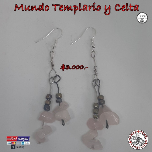 Imagen 1 de Aros de cuarzo rosado