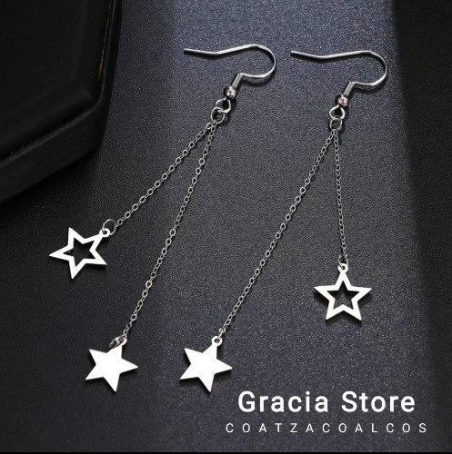 Imagen 1 de Aretes de estrellas PLATA 
