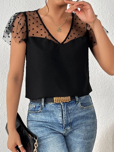 Imagen 1 de Blusa con mangas de malla 