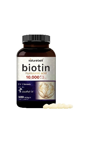 Imagen 1 de Biotina + Ácido Hialurónico 10,000 mcg NATUREBELL