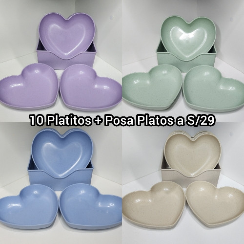 Imagen 1 de 10 Platos Corazón + Base