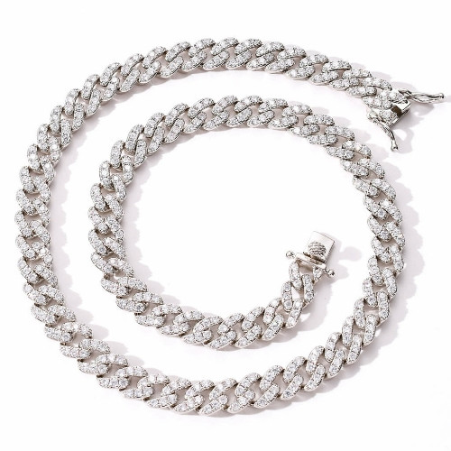 Imagen 1 de Cadena cubana de Zirconia 20 pulgadas Silver
