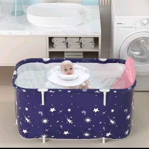 Imagen 1 de 1 pieza Cubo plegable bañera adulto cuerpo completo tina barril sudor al vapor espesar portátil casa sauna aislamiento plegable de baño