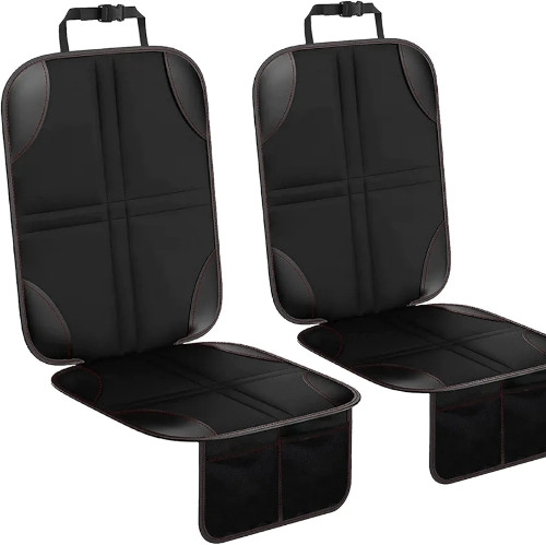Imagen 1 de 2 Piezas Protector Asiento Coche Silla Bebe, Universal Funda Coche Asiento Compatible Isofix con Organizador Bolsillos, Antideslizante Impermeable