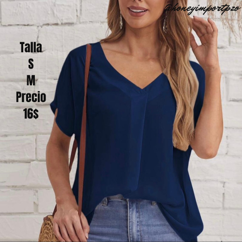 Imagen 1 de BLUSA SHEIN C/V AZUL MARINO