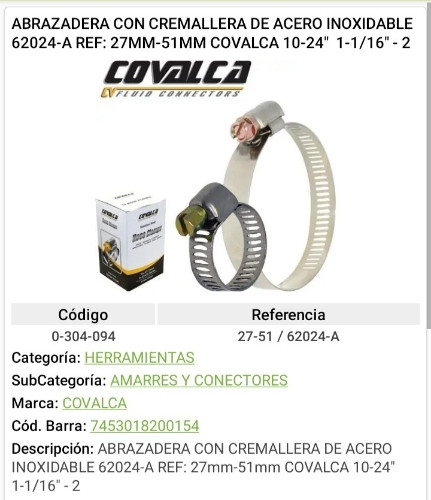 Imagen 1 de Abrazadera acero 3524