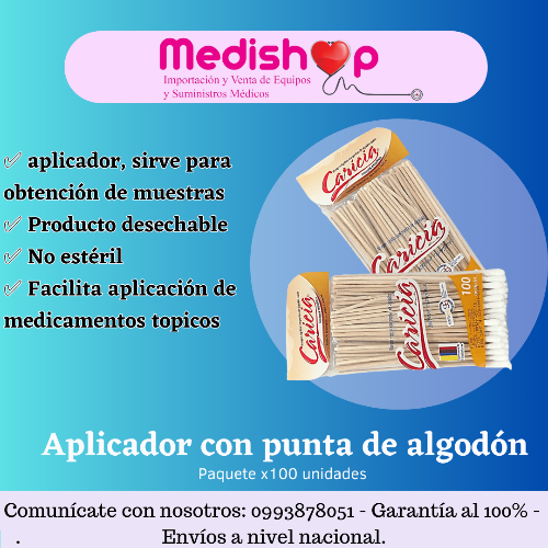 Imagen 1 de Aplicador con punta de algodón 6 pulgadas 