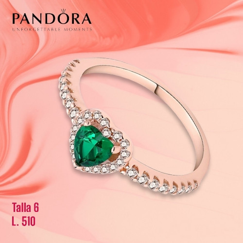 Imagen 1 de Anillo corazón verde rose gold #6
