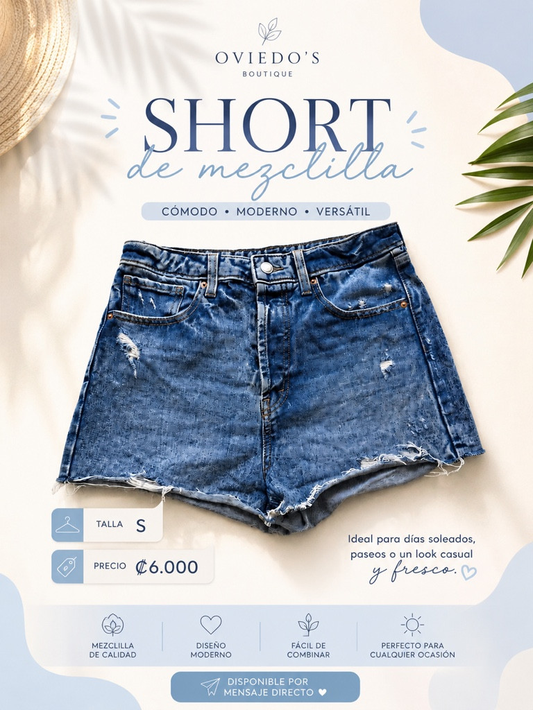 Imagen 1 de Short mezclilla