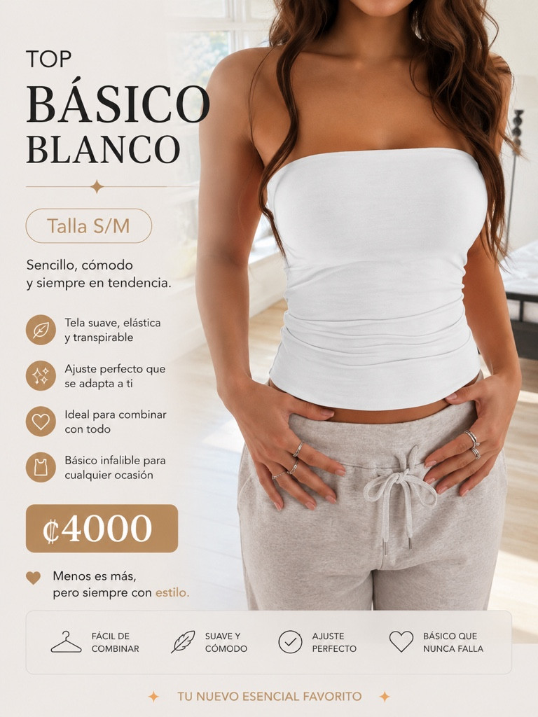 Imagen 1 de Top básico blanco