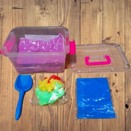 Imagen 1 de Arena Cinética Kinética Moldeable + Moldes Niños/ 1 Kilo.