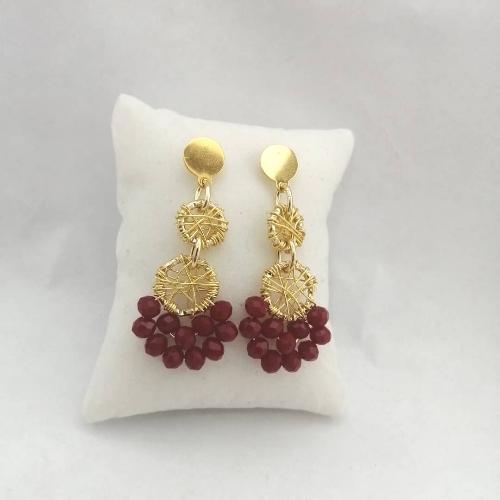 Imagen 1 de Arete 2 argollas rojo