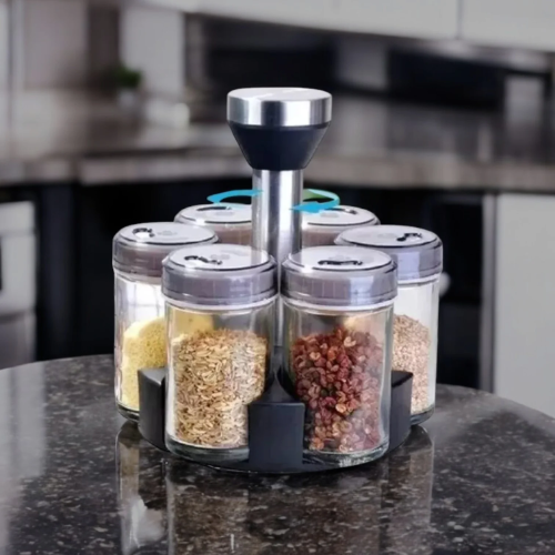 Imagen 1 de 6 Frascos Para Condimentos Organizador Giratorio Pimentero
