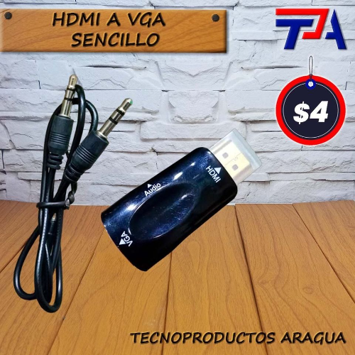 Imagen 1 de Adaptador HDMI a VGA macho sencillo/ hembra sencillo