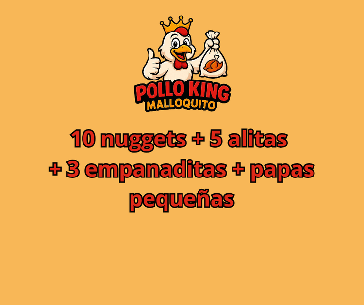 Imagen 1 de 10 nuggets + 5 alitas + 3 empanaditas + papas pequeñas