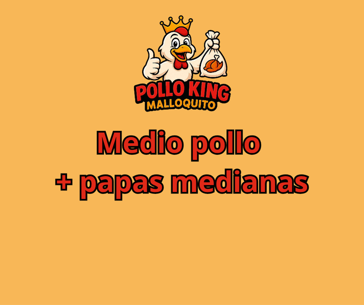 Imagen 1 de Medio pollo + Papas medianas