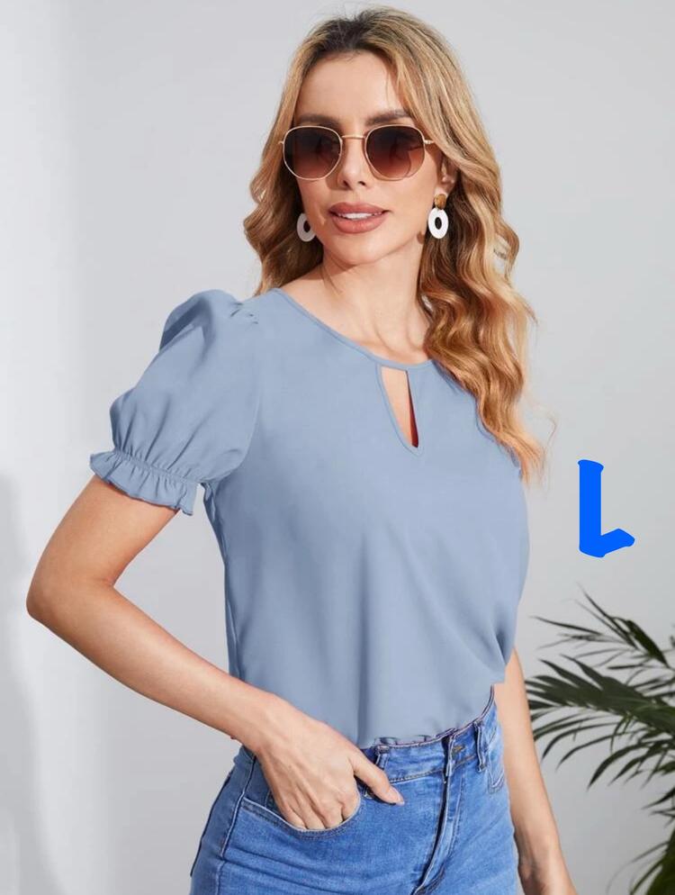Imagen 1 de Blusa celeste básica manga corta