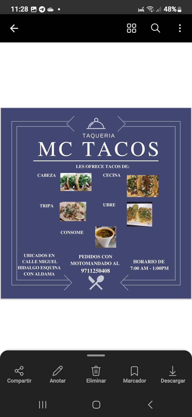 Imagen 1 de Tacos cecina