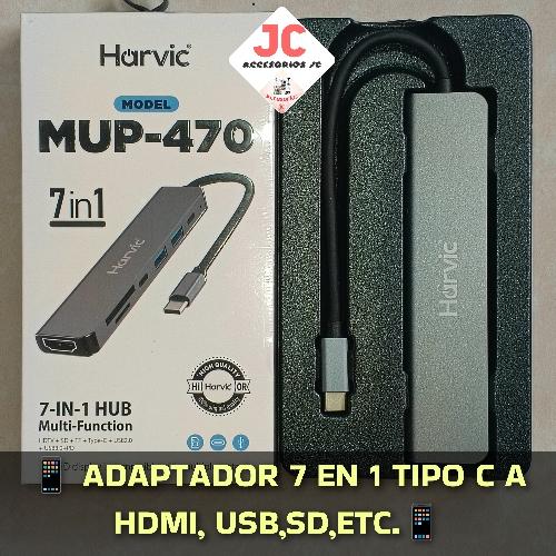Imagen 1 de Adaptador 7 en 1 tipo C a HDMI,USB,SD,etc
