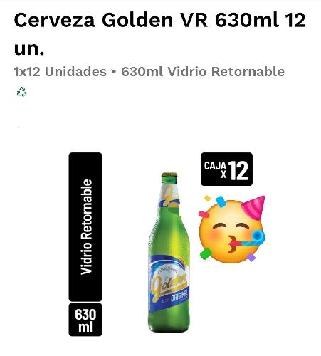 Imagen 1 de Cerveza Golden verde VR 630 ML 12 unidades