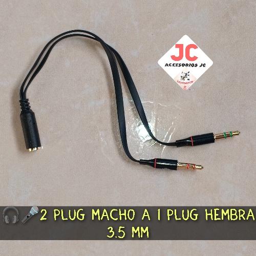 Imagen 1 de 2 plug macho a 1 plug hembra 3.5 mm