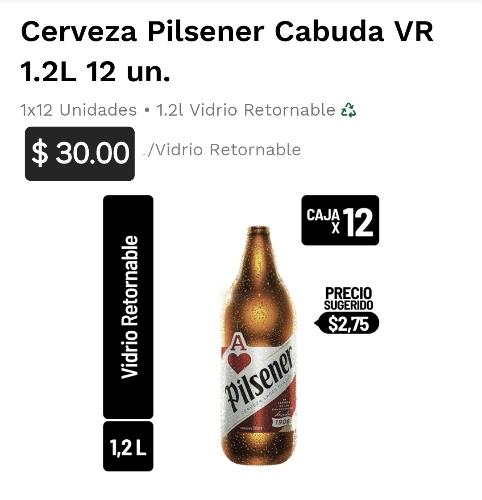 Imagen 1 de Cerveza pilsener Cabuda 1.2LT 12unidades
